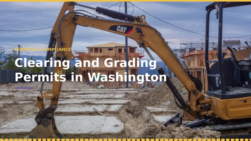 Mini excavator grading a site under permit in Washington