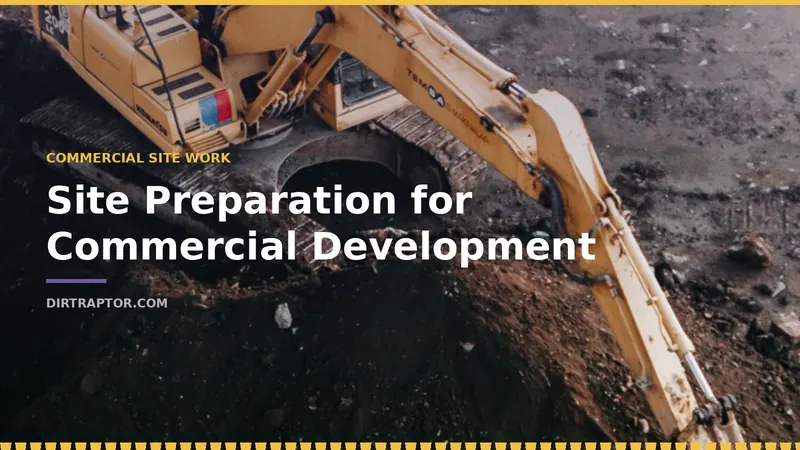 Tracked excavator preparing a commercial development site