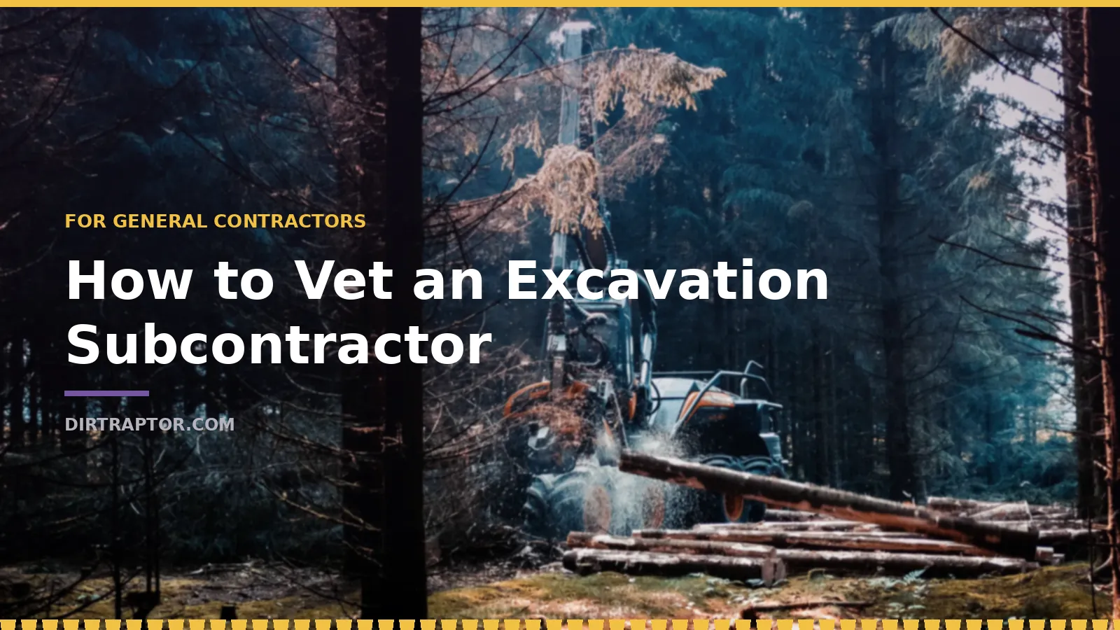 Forestry and excavation equipment working a cleared site